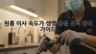 원룸 이사, 속도가 생명! 용달 선택 완벽 가이드