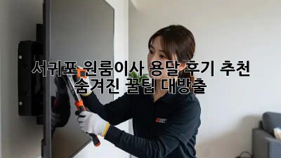 서귀포 원룸이사 용달 후기 추천👍 숨겨진 꿀팁 대방출!