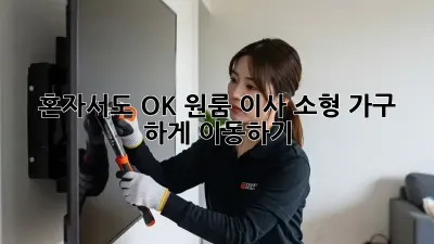 혼자서도 OK! 원룸 이사, 소형 가구 轻松하게 이동하기